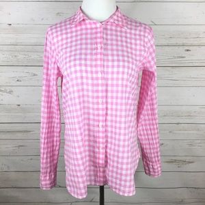 J. Crew Pink Gingham Boy Shirt
